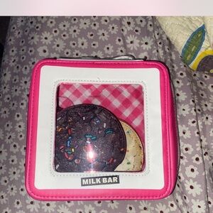 Bath & Body Works Pink and White Milk Bar cosmetic bag